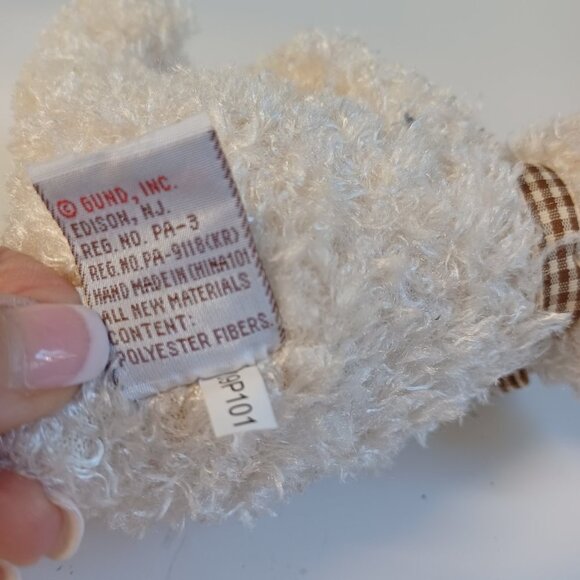 Gund Half Pint Small Ivory Bear Plush Toy - Picture 11 of 12